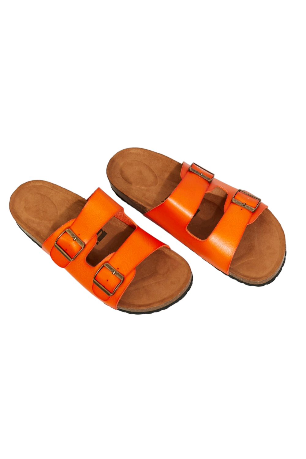 MMShoes Feeling Alive Double Banded Slide Sandals in Orange