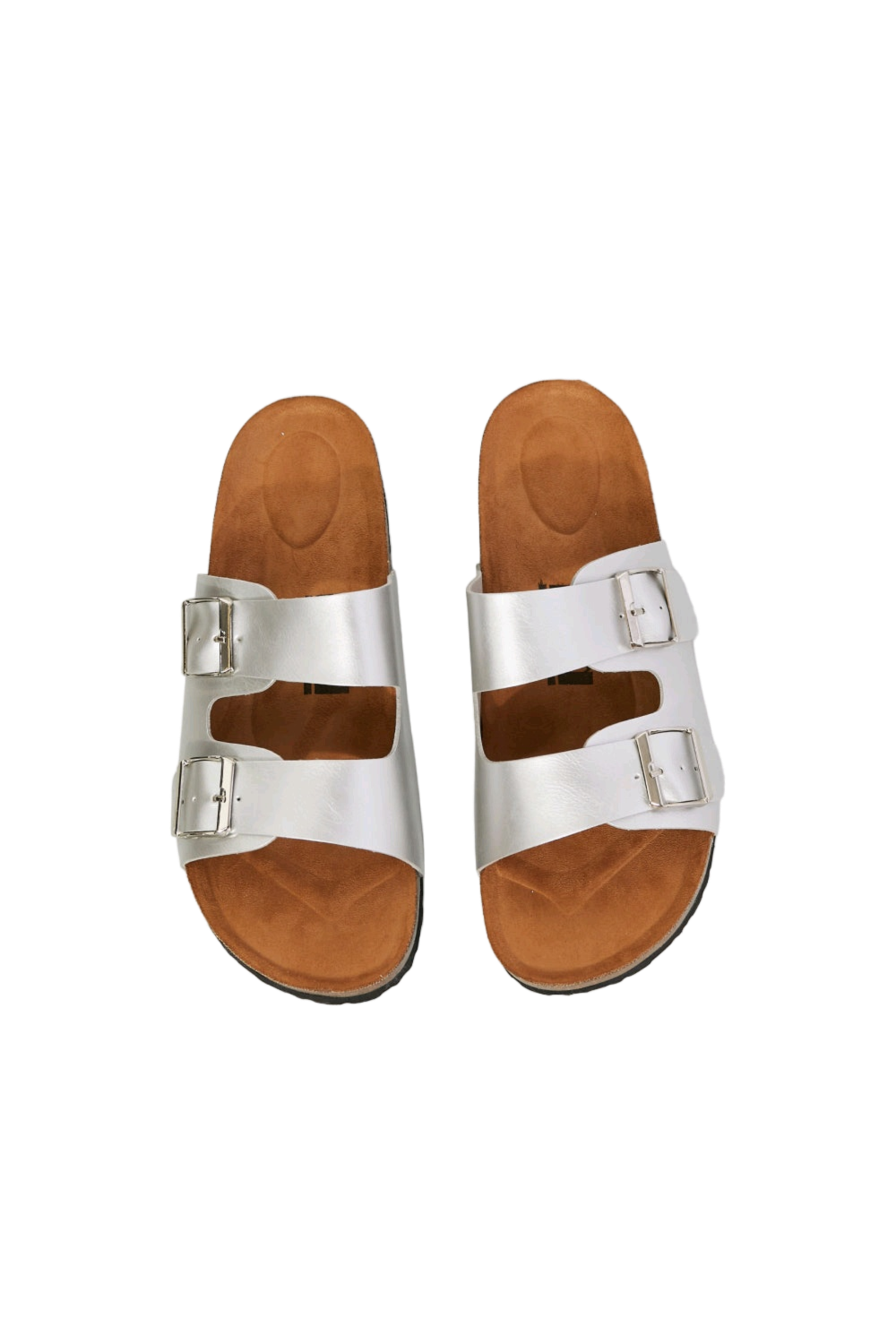 MMShoes Best Life Double-Banded Slide Sandal in Silver