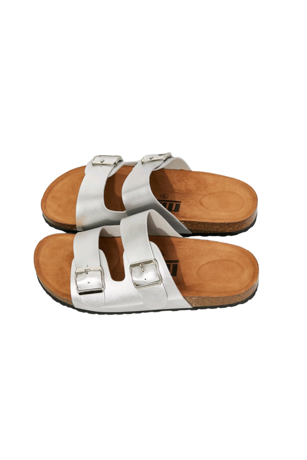 MMShoes Best Life Double-Banded Slide Sandal in Silver