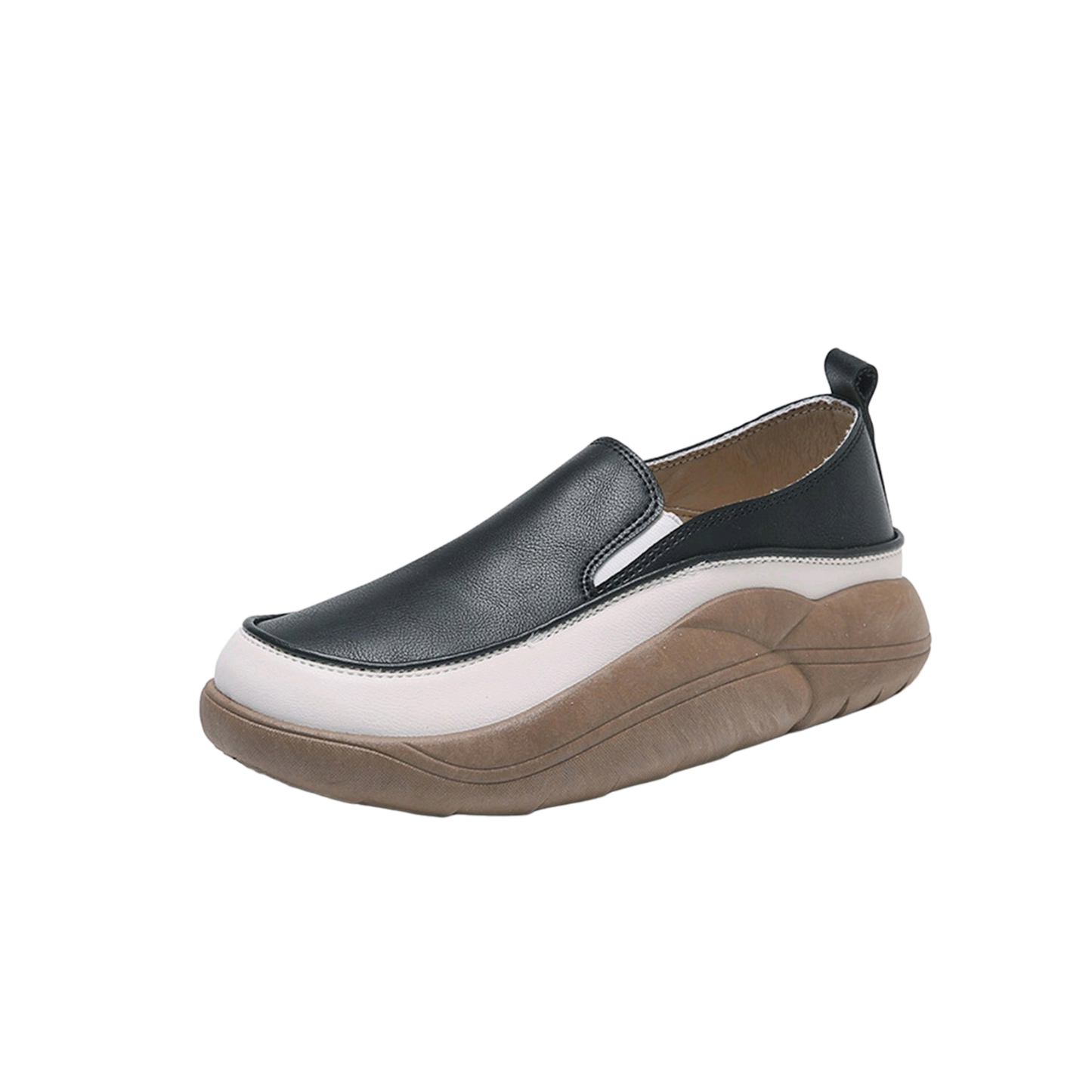 Black Chunky Slip On Shoes