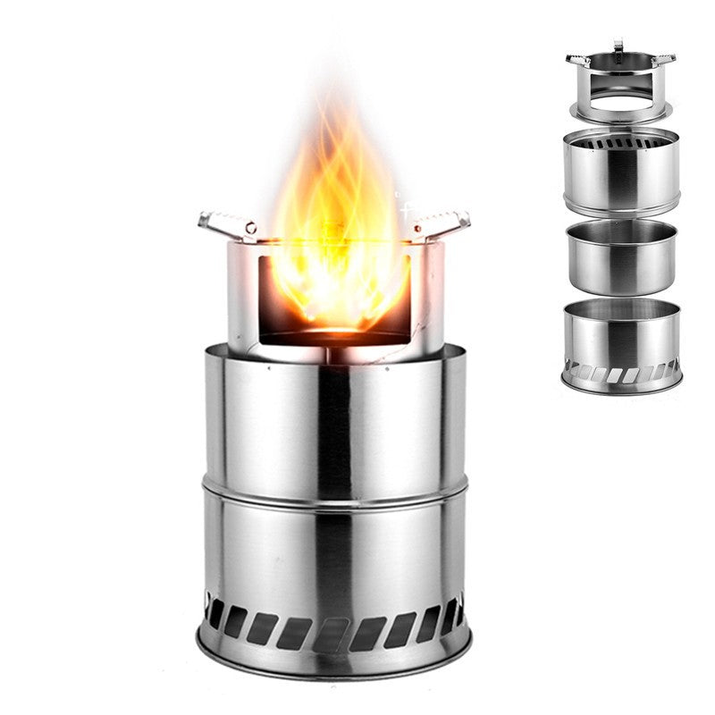 Outdoor detachable folding wood stove