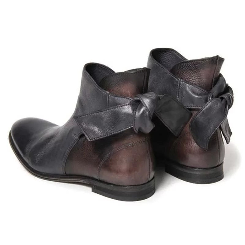 Women's boots short boots large lace up low boots