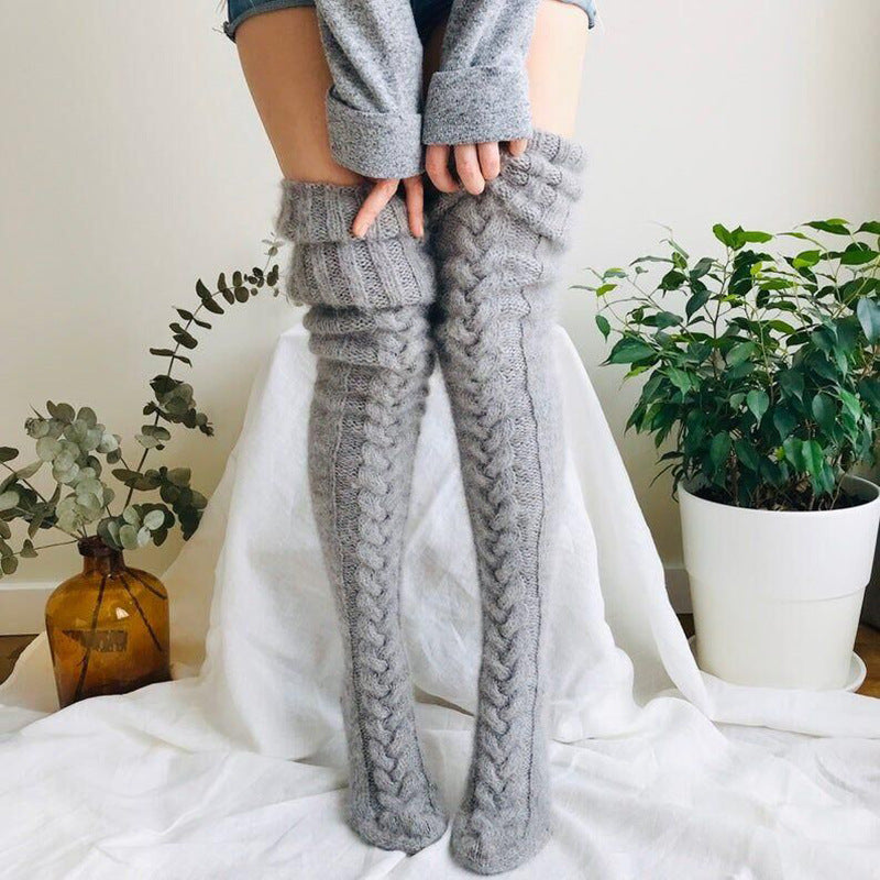 Stack stockings over the knee
