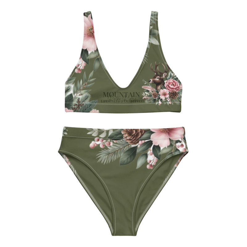 Deep Forest Green Recycled high-waisted bikini