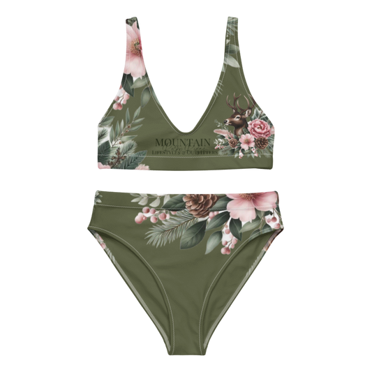 Deep Forest Green Recycled high-waisted bikini