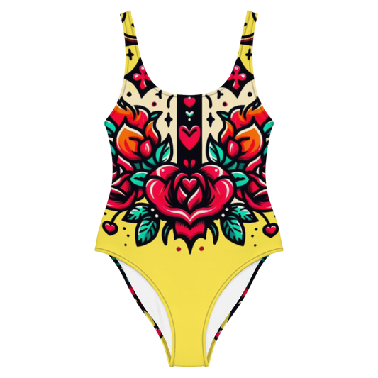 Yellow One-Piece Swimsuit