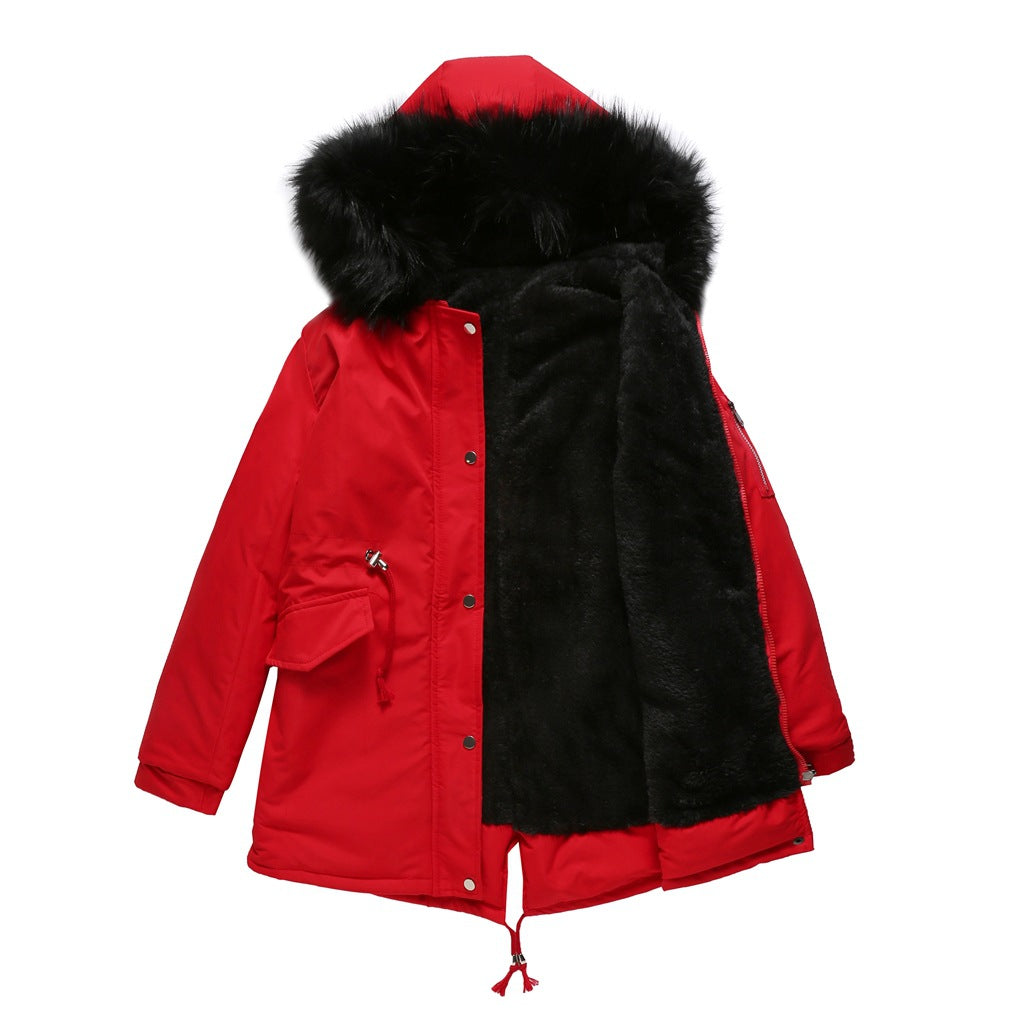 Large fur collar padded women's padded jacket