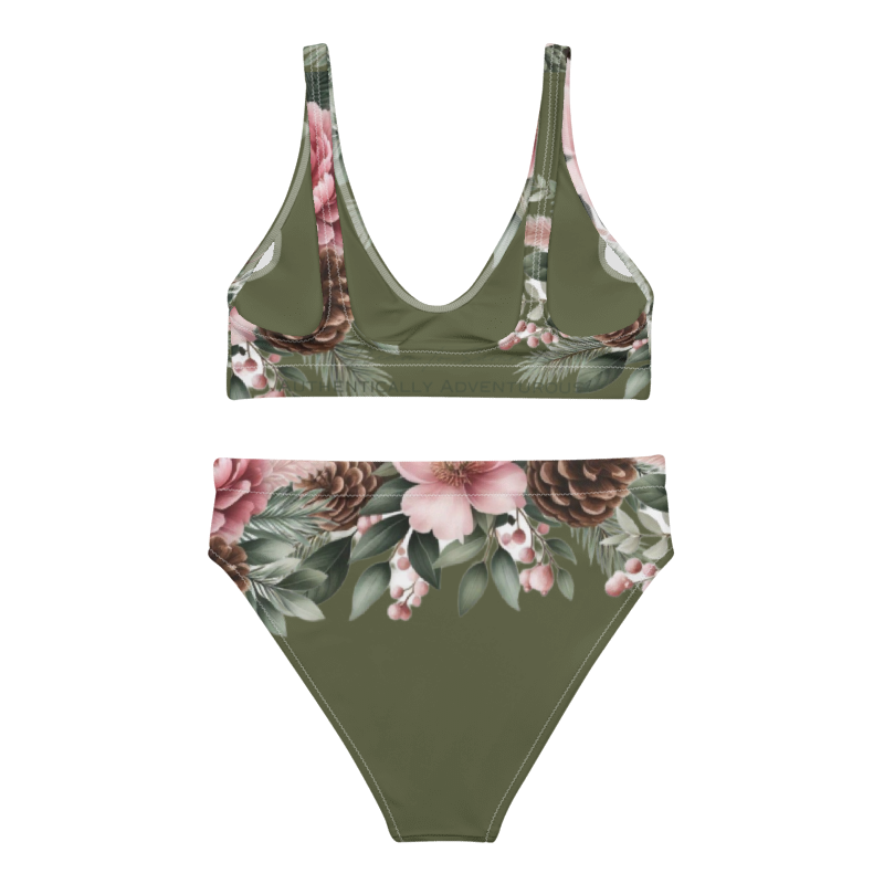 Deep Forest Green Recycled high-waisted bikini