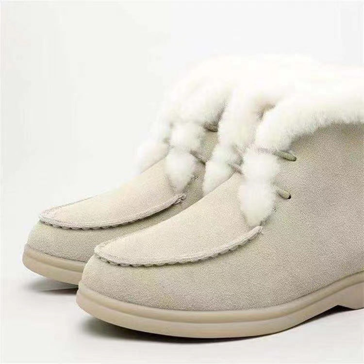 Ladies Comfortable Warm Lace-up Snow Boots