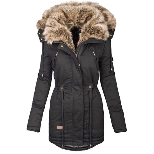 Winter warm fur collar women