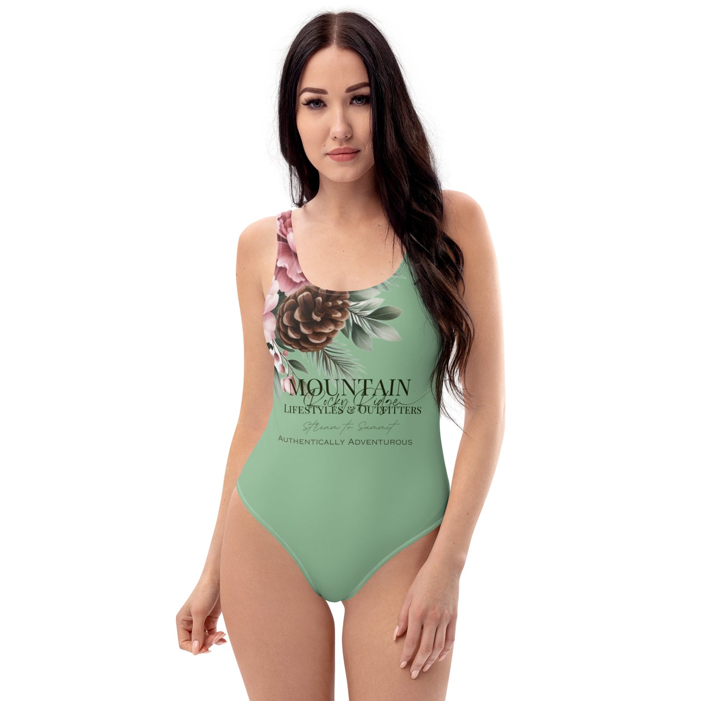 Forest Spring Summit Green One-Piece Swimsuit