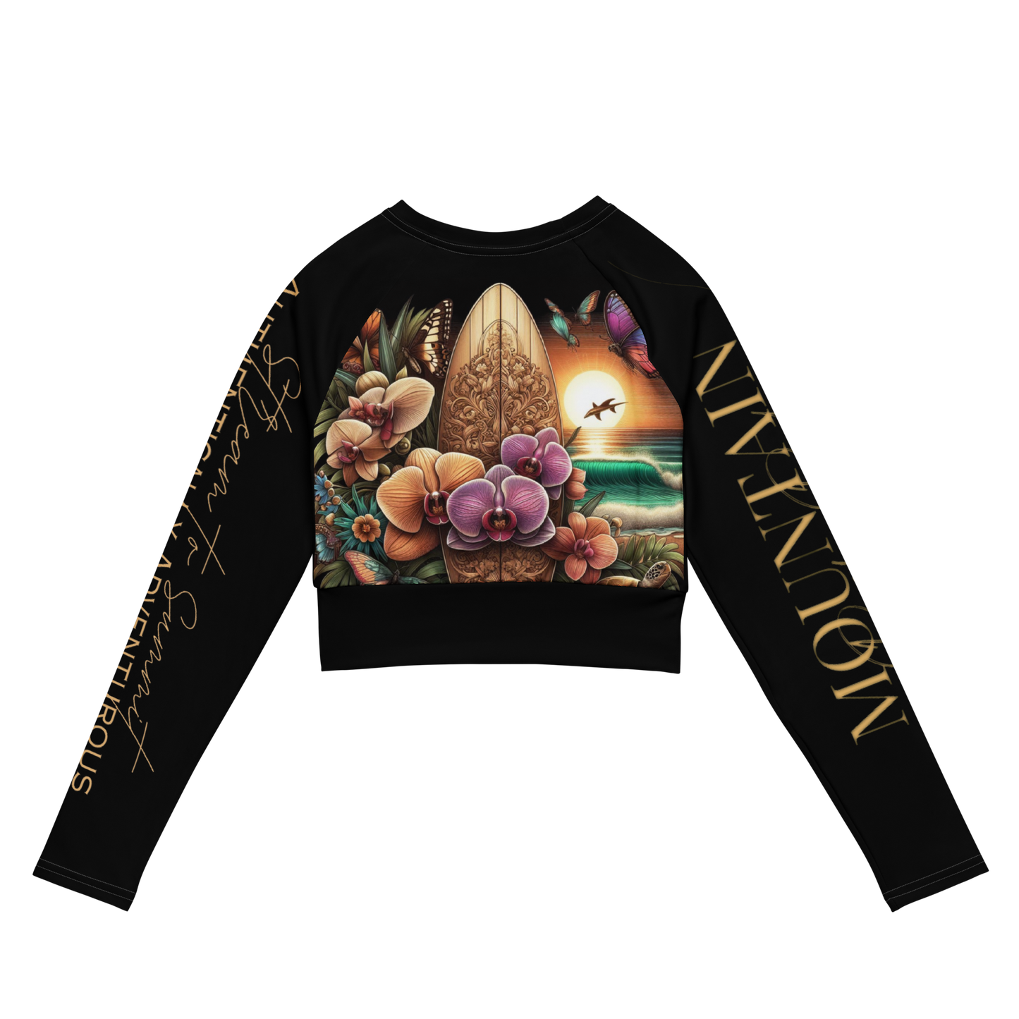 Recycled long-sleeve crop top