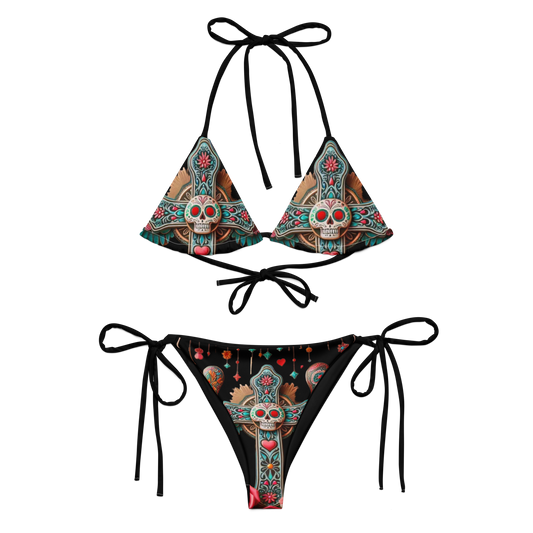 All-over print recycled string bikini