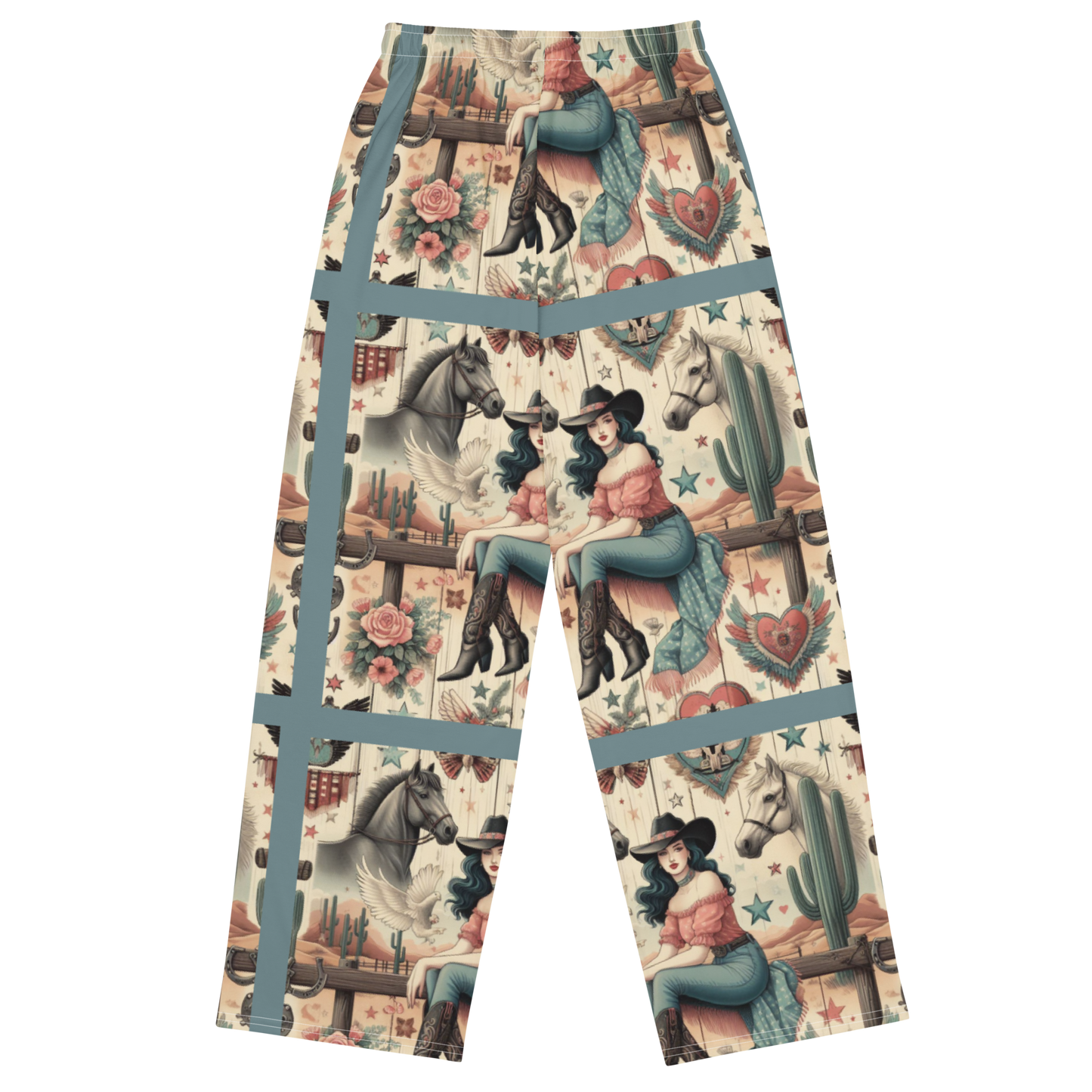 All-over print unisex wide-leg pants