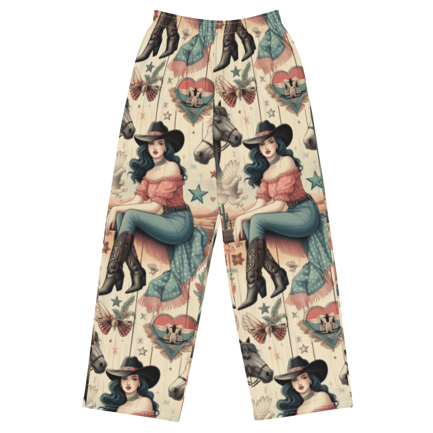 All-over print unisex wide-leg pants