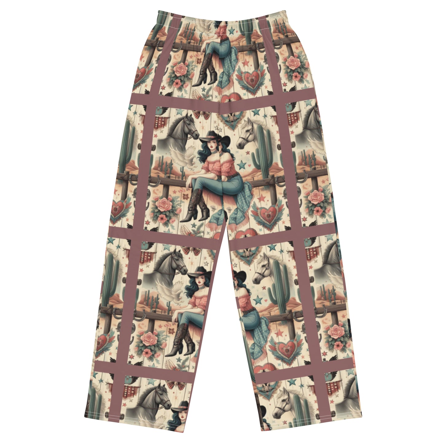 All-over print unisex wide-leg pants