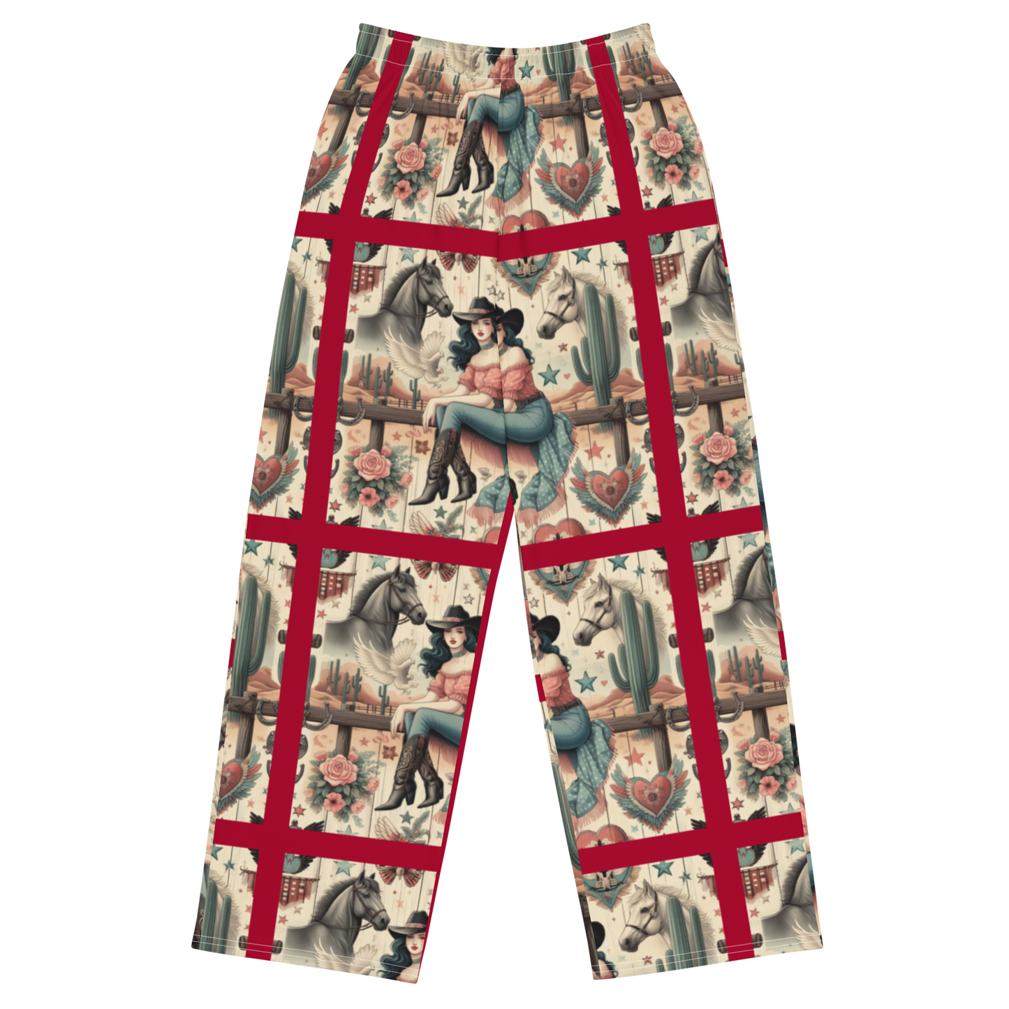 All-over print unisex wide-leg pants