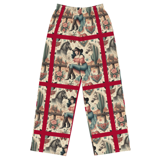 All-over print unisex wide-leg pants