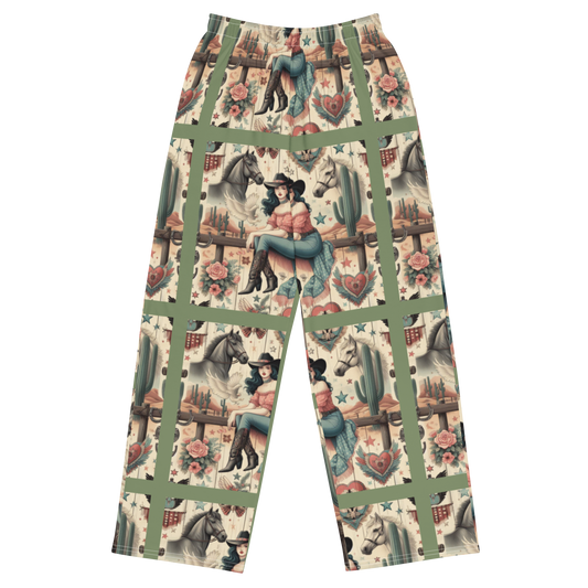 All-over print unisex wide-leg pants