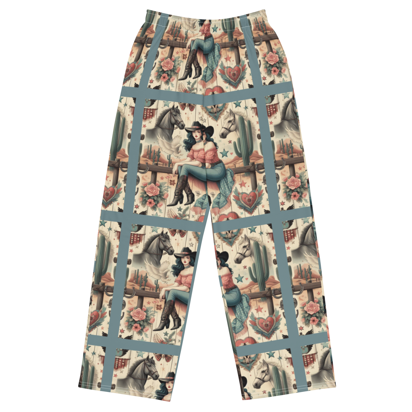 All-over print unisex wide-leg pants