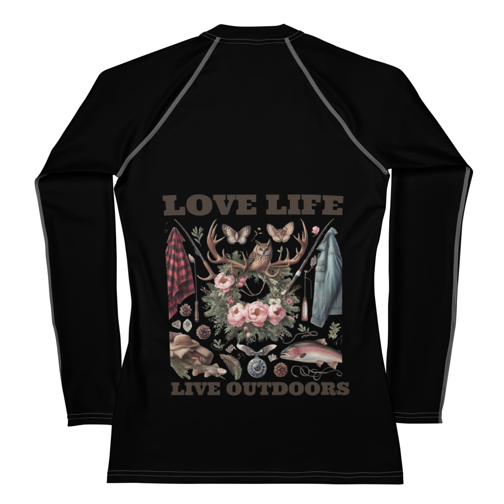 Women's Rash Guard  Exclusive Love Life Live Outdoors MRRL&O Print Designs