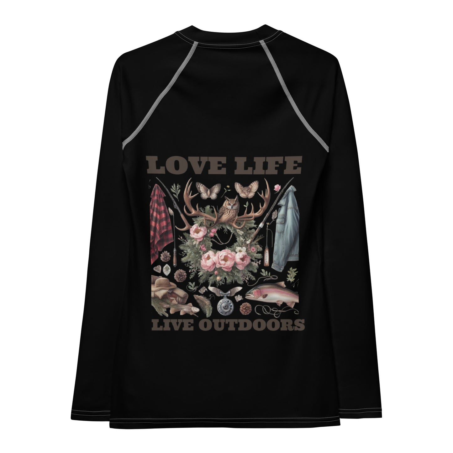 Women's Rash Guard Exclusive Love Life Live Outdoors MRRL&O Print Designs