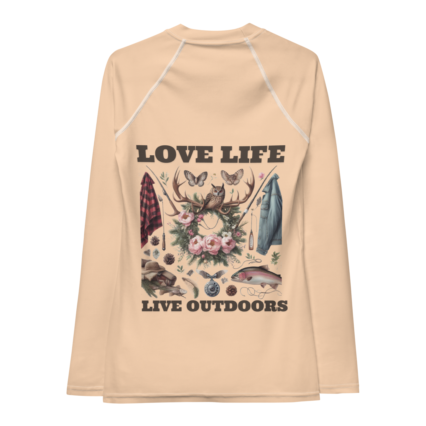 Women's Rash Guard  Exclusive Love Life Live Outdoors MRRL&O Print Designs