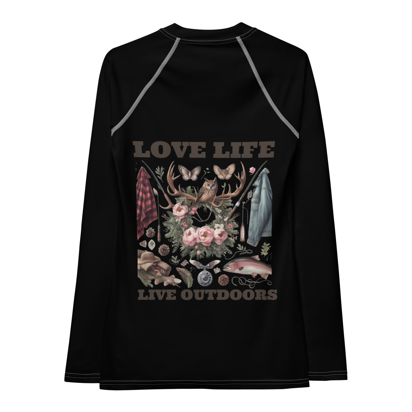 Women's Rash Guard  Exclusive Love Life Live Outdoors MRRL&O Print Designs