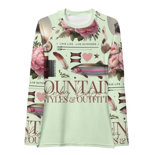 Women's Rash Guard Exclusive Love Life Live Outdoors MRRL&O Print Designs