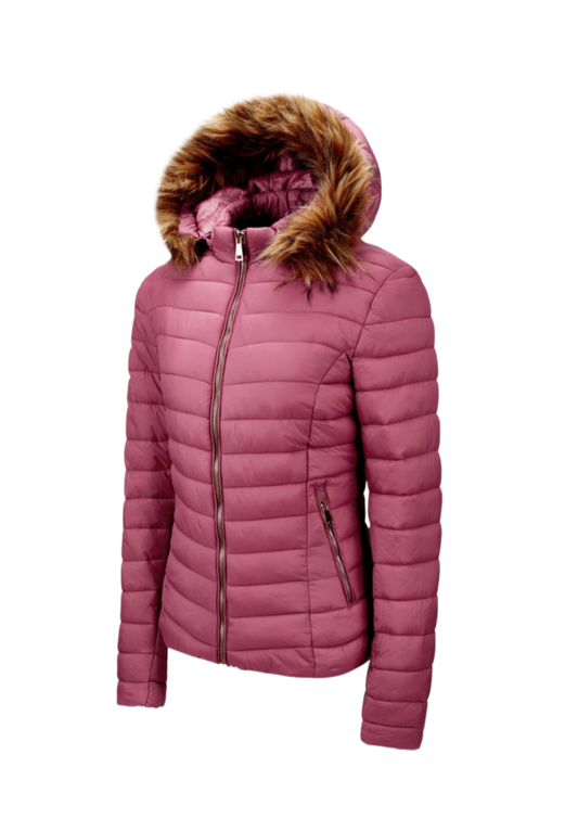 Women's Fur Collar Cotton Hooded Jacket