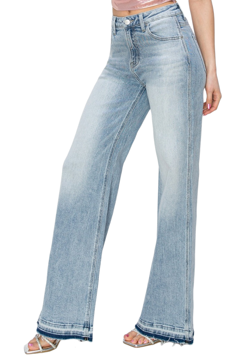 Risen Full Size High Rise Wide Leg Jeans