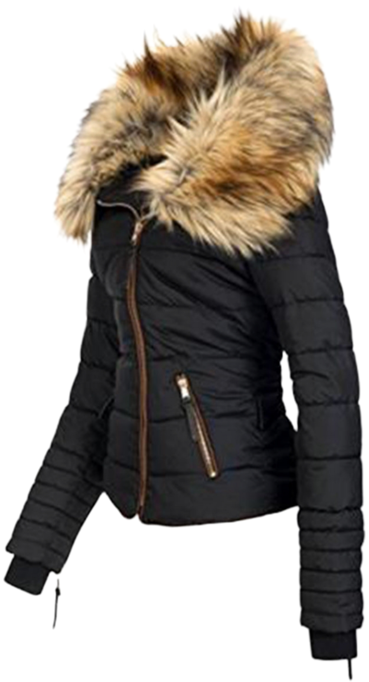 Fur Collar Zipper Cotton Jacket