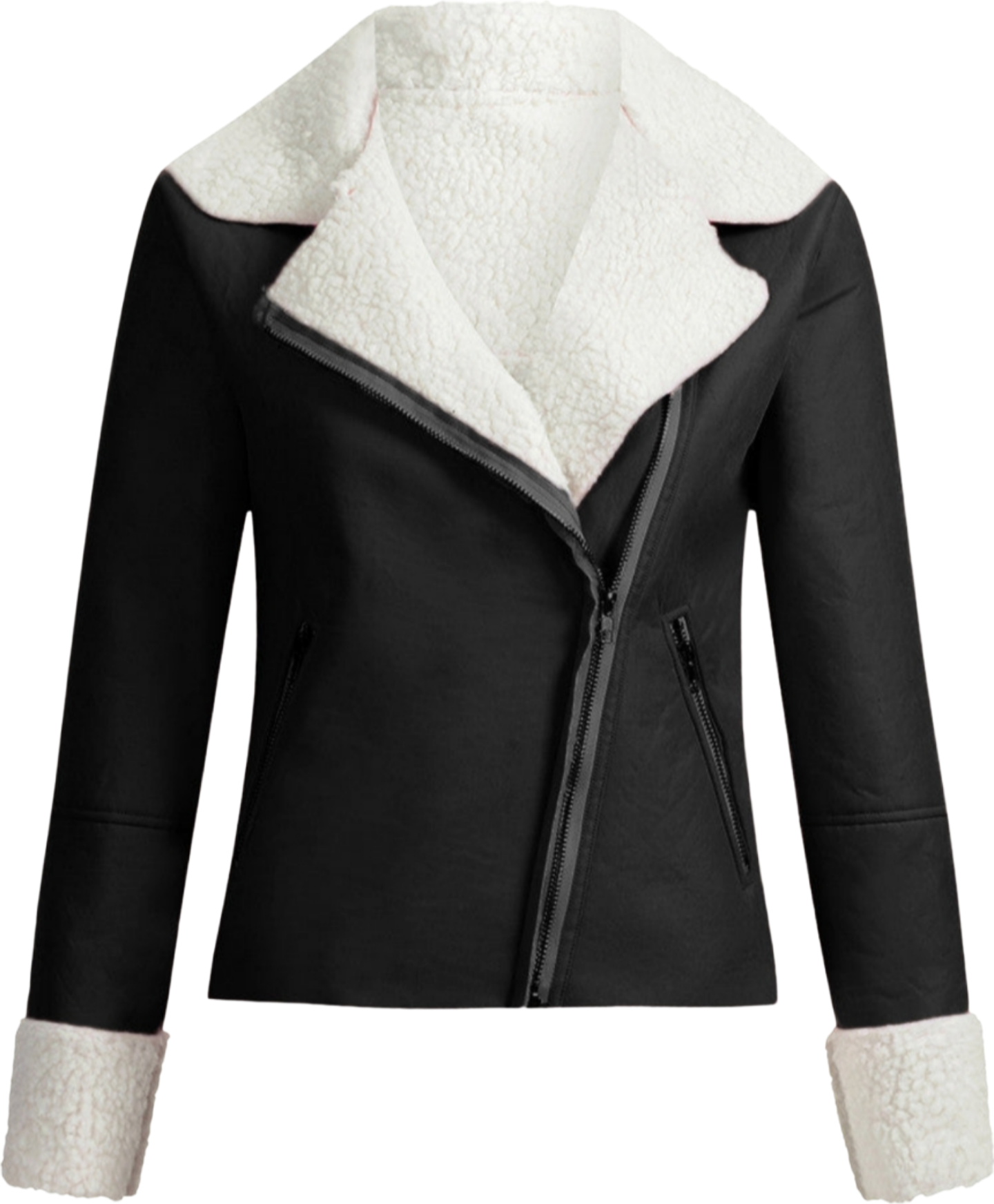 Lapel Fur Biker Jacket