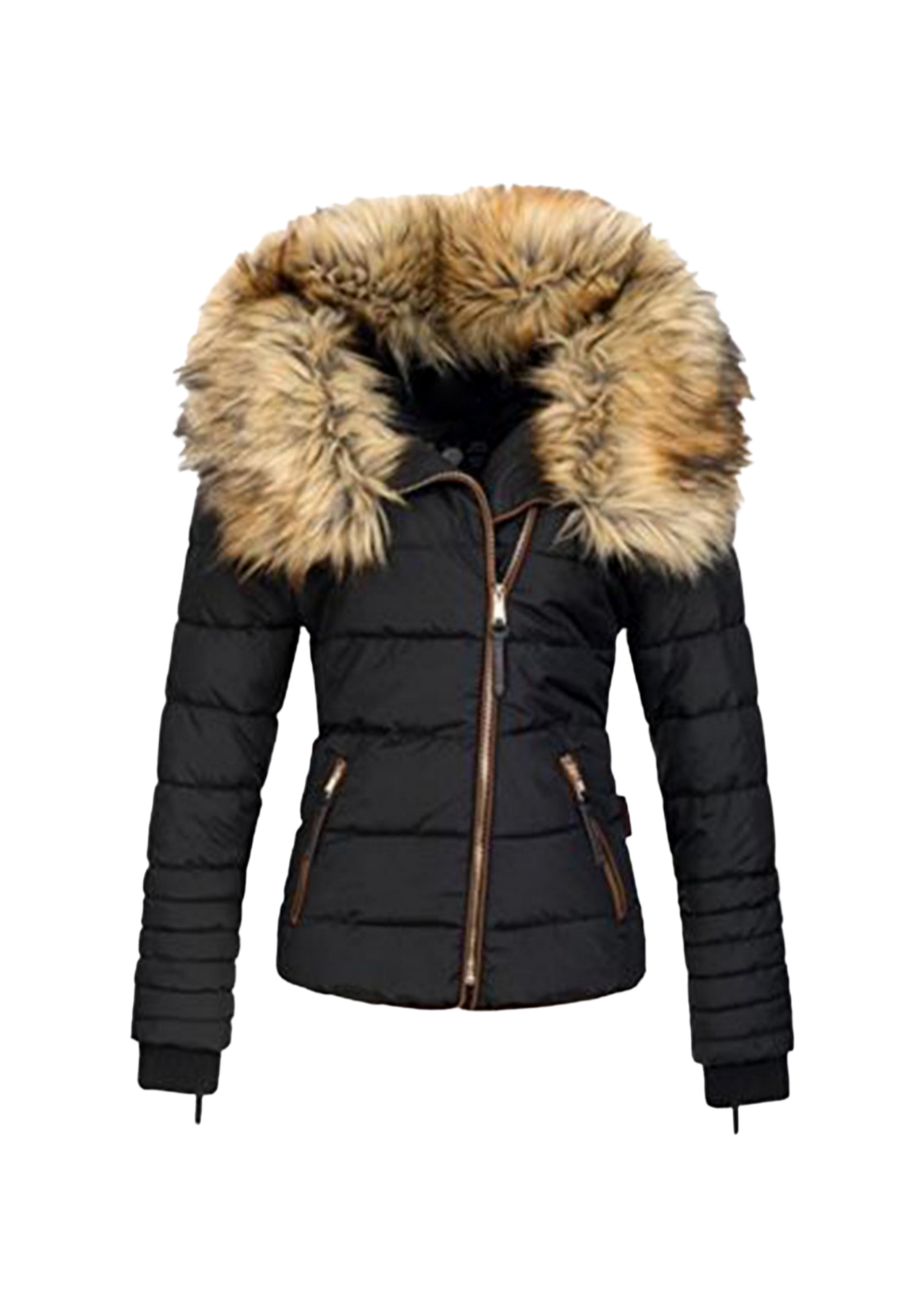 Fur Collar Zipper Cotton Jacket