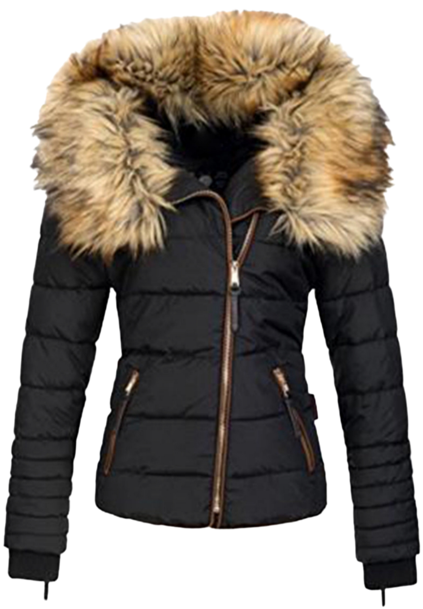 Fur Collar Zipper Cotton Jacket