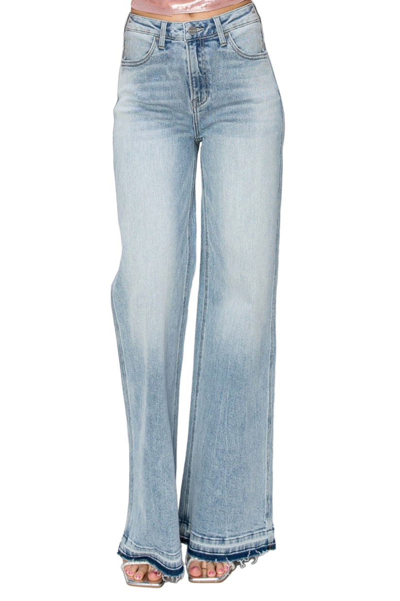 Risen Full Size High Rise Wide Leg Jeans