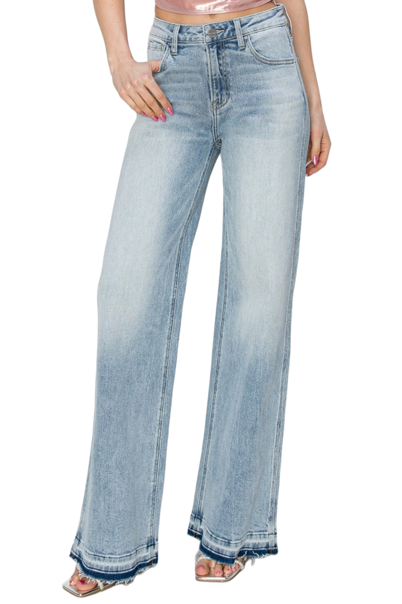 Risen Full Size High Rise Wide Leg Jeans