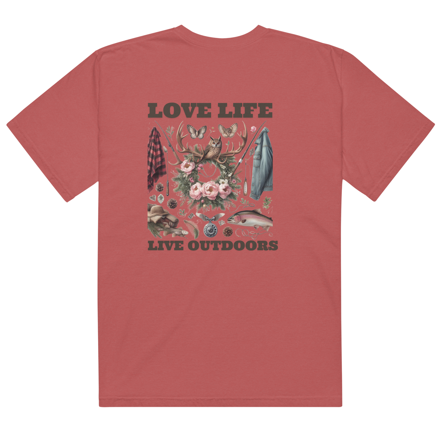 Unisex garment-dyed heavyweight t-shirt Exclusive Love Life Live Outdoors MRRL&O Print Designs