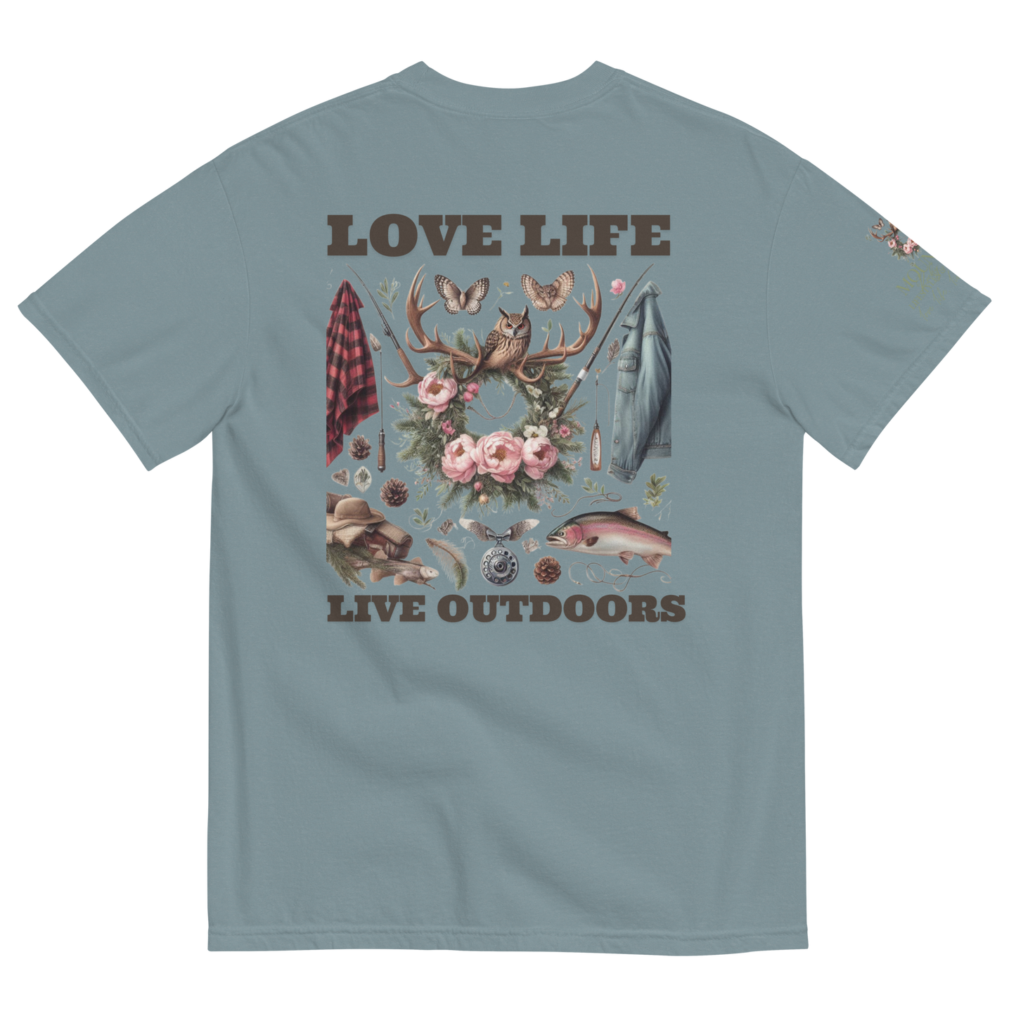 Unisex Garment-Dyed Heavyweight T-shirt Exclusive Love Life Live Outdoors MRRL&O Print Designs