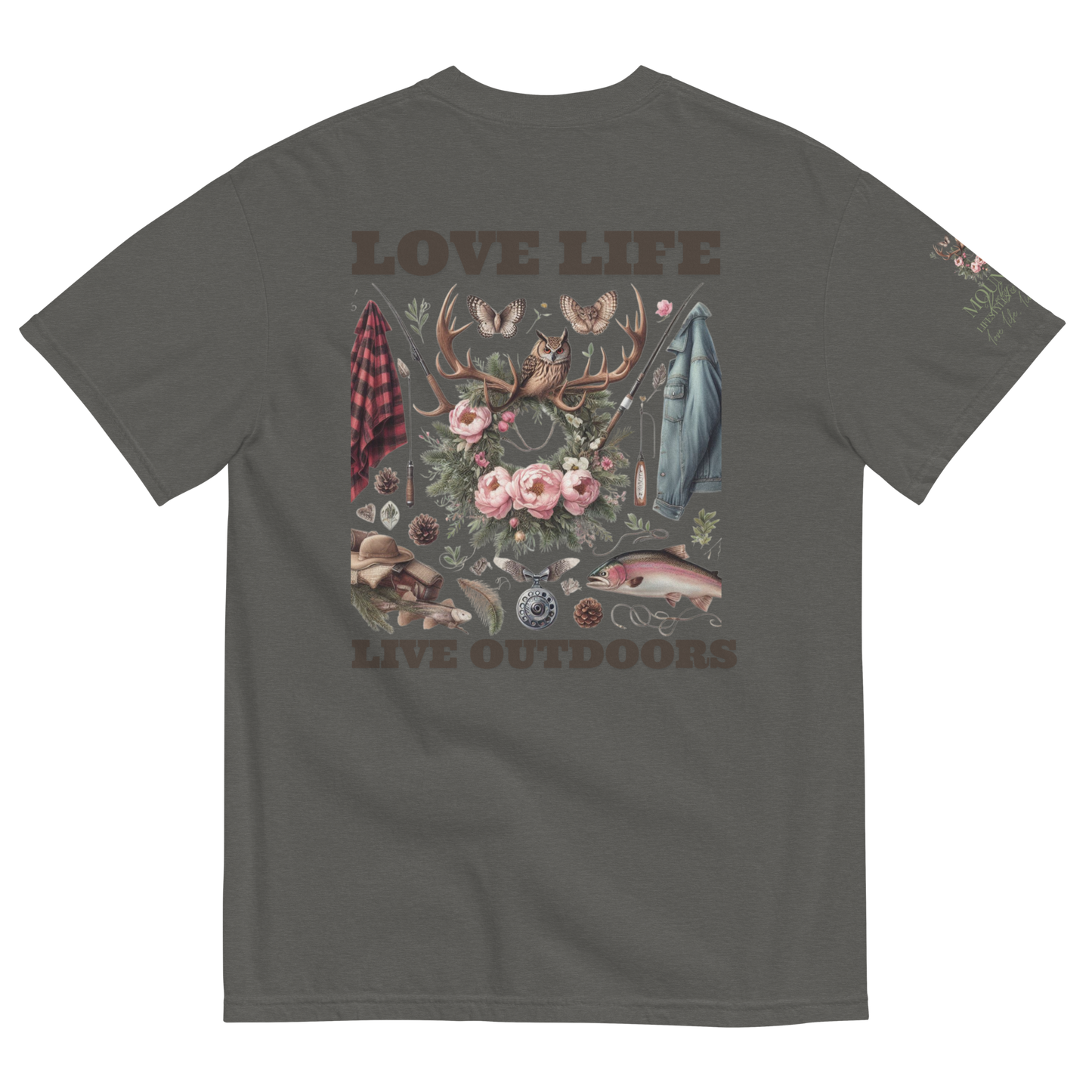 Unisex Garment-Dyed Heavyweight T-shirt Exclusive Love Life Live Outdoors MRRL&O Print Designs