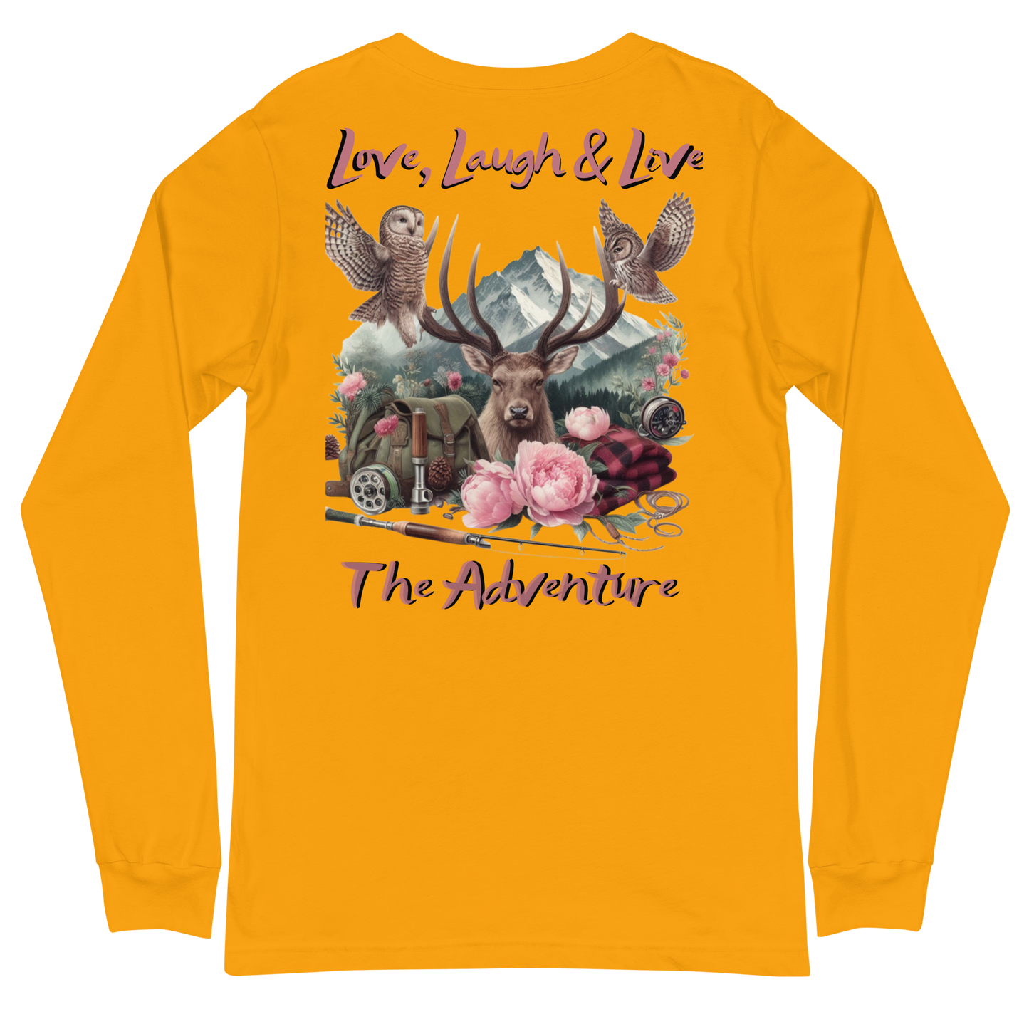 Unisex Long Sleeve Tee Exclusive Love Life Live Outdoors MRRL&O Print Designs