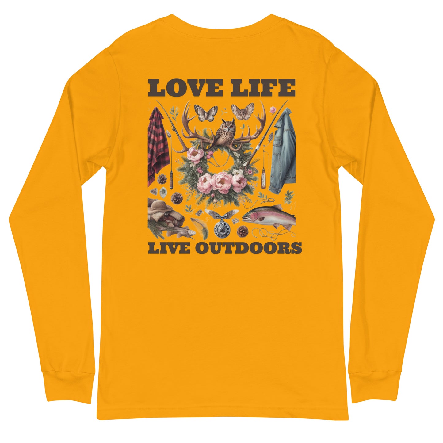 Unisex Long Sleeve Tee  Exclusive Love Life Live Outdoors MRRL&O Print Designs