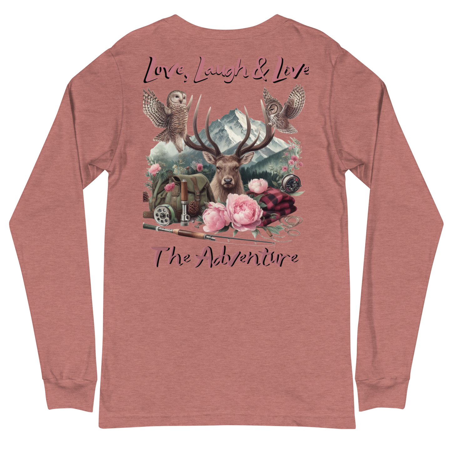 Unisex Long Sleeve Tee Exclusive Love Life Live Outdoors MRRL&O Print Designs