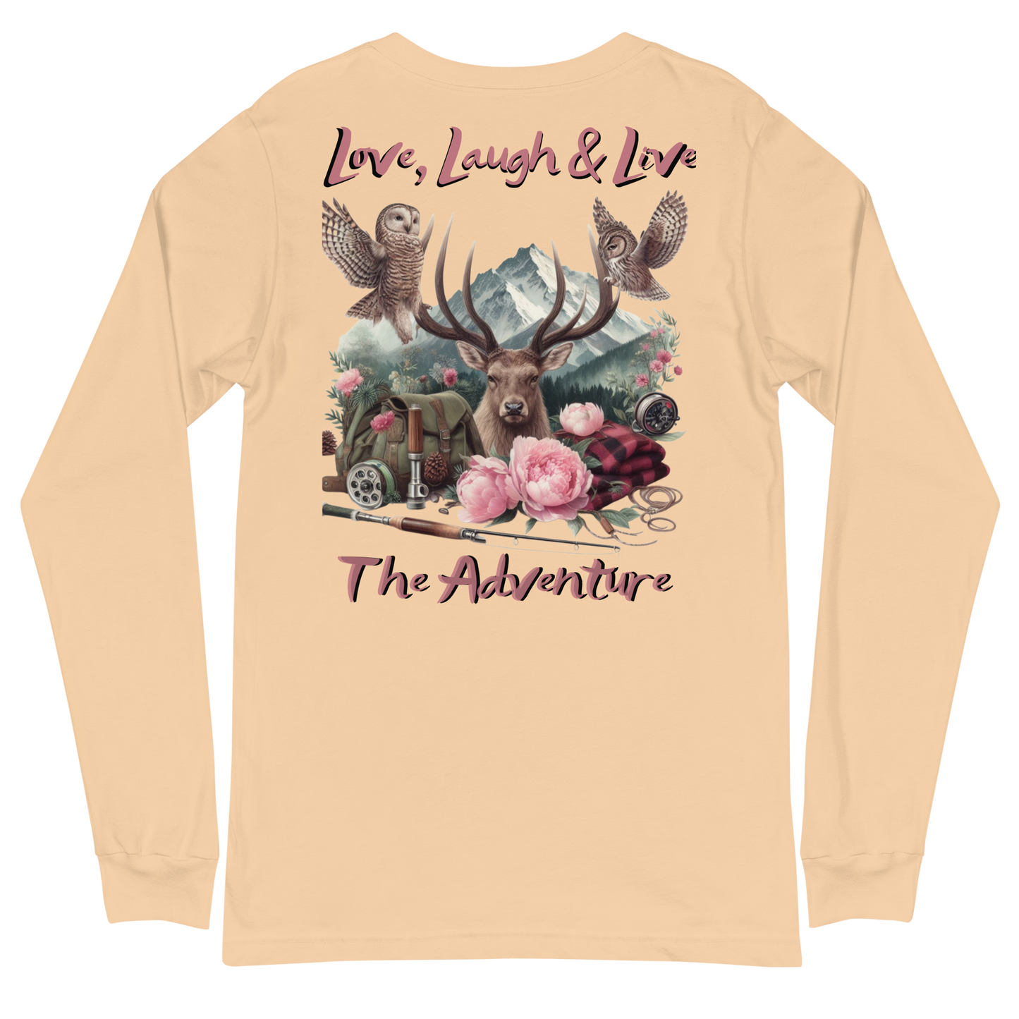 Unisex Long Sleeve Tee Exclusive Love Life Live Outdoors MRRL&O Print Designs