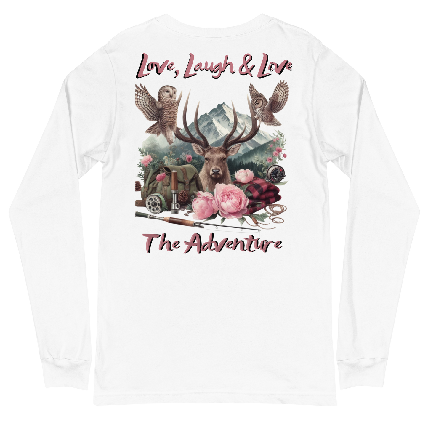 Unisex Long Sleeve Tee Exclusive Love Life Live Outdoors MRRL&O Print Designs