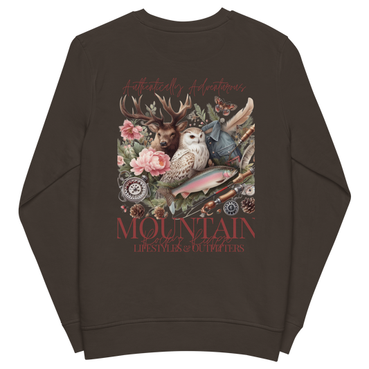 Unisex organic sweatshirt Exclusive Love Life Live Outdoors MRRL&O Print Designs