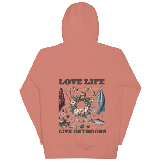 Unisex Hoodie Exclusive Love Life Live Outdoors MRRL&O Print Designs