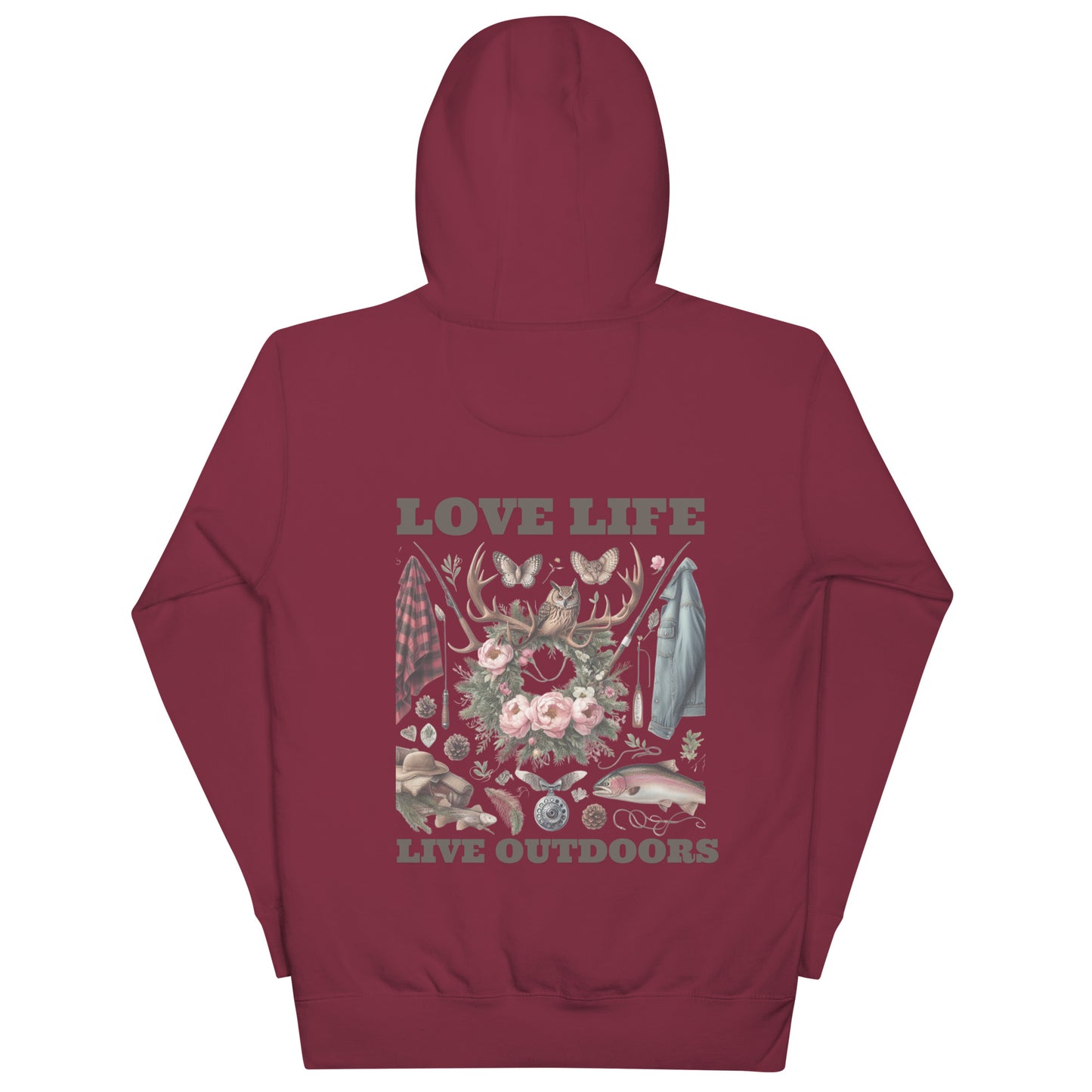 Unisex Hoodie Exclusive Love Life Live Outdoors MRRL&O Print Designs