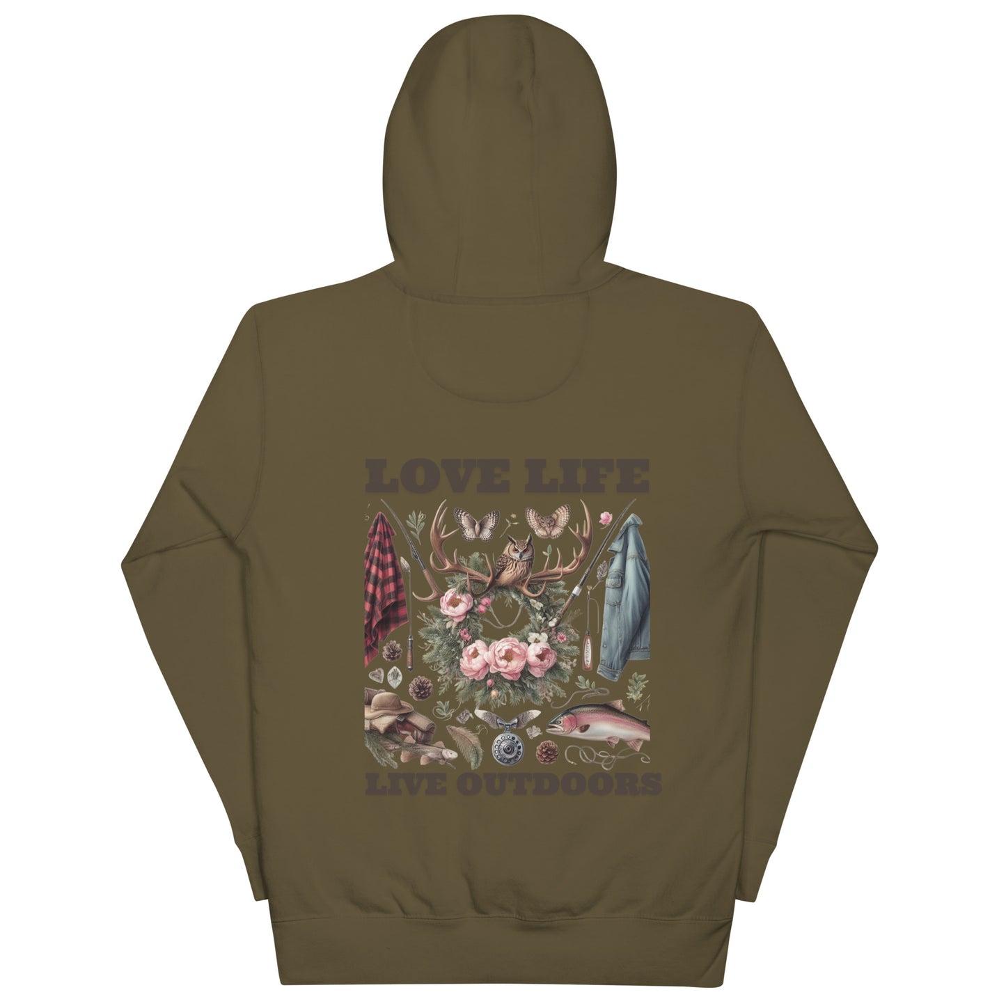 Unisex Hoodie Exclusive Love Life Live Outdoors MRRL&O Print Designs