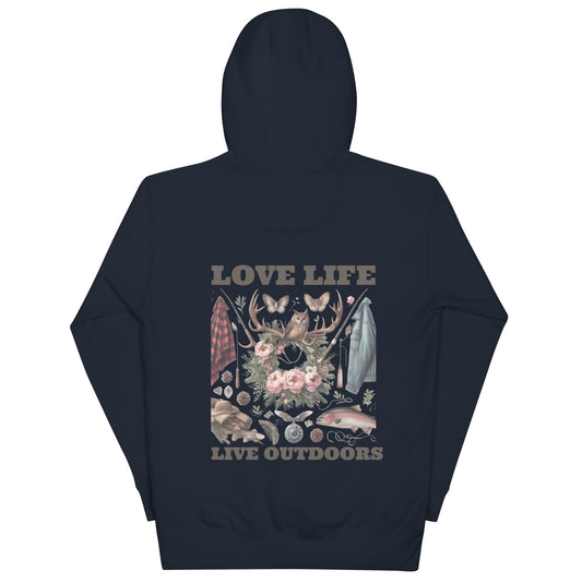 Unisex Hoodie Exclusive Love Life Live Outdoors MRRL&O Print Designs